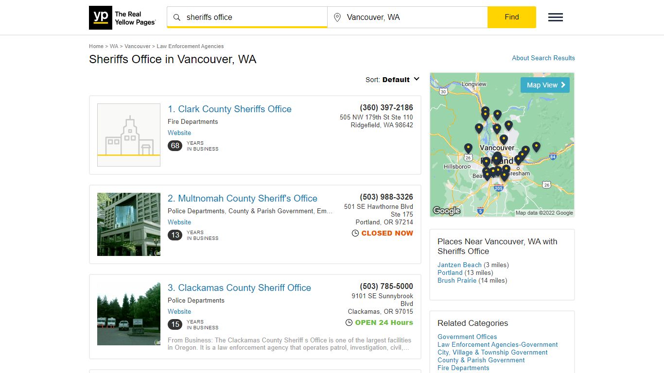 Sheriffs Office in Vancouver, WA with Reviews - YP.com