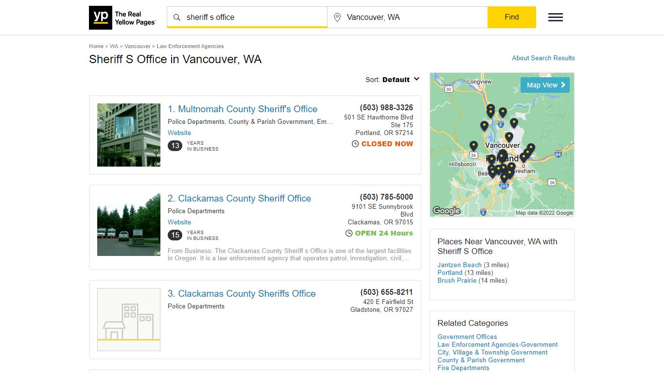Sheriff S Office in Vancouver, WA with Reviews - YP.com